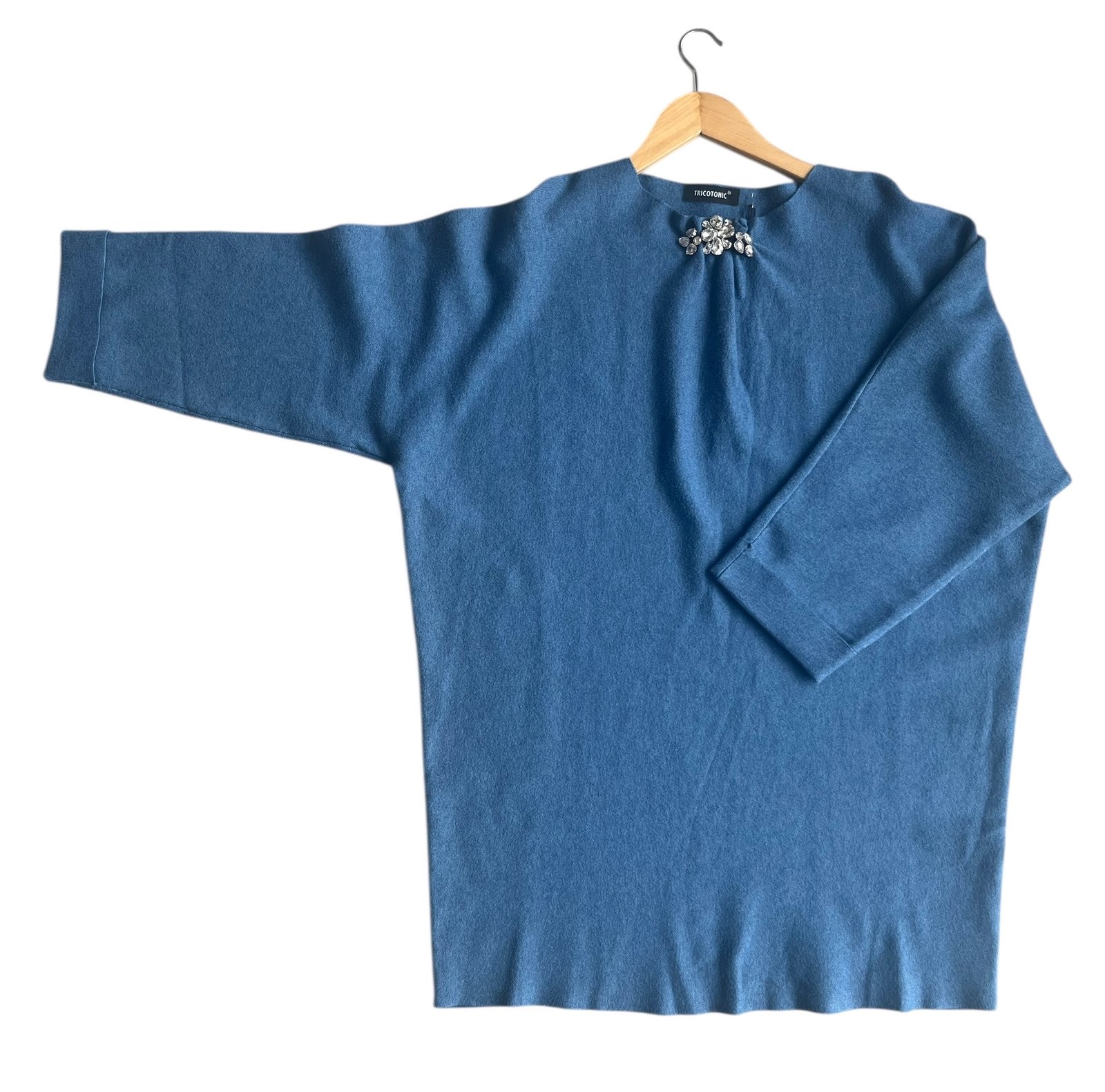 Pull robe bijoux (gris, chocolat, bleu)