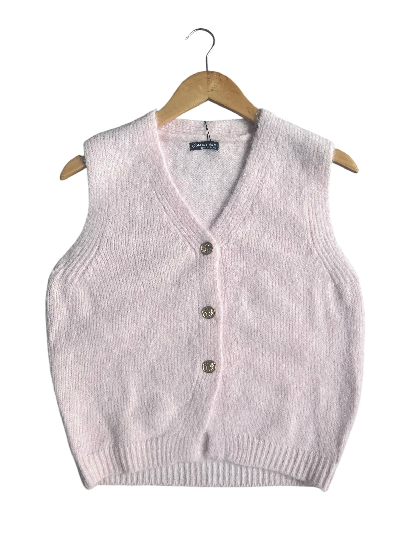 Gilet laine boutons dorés