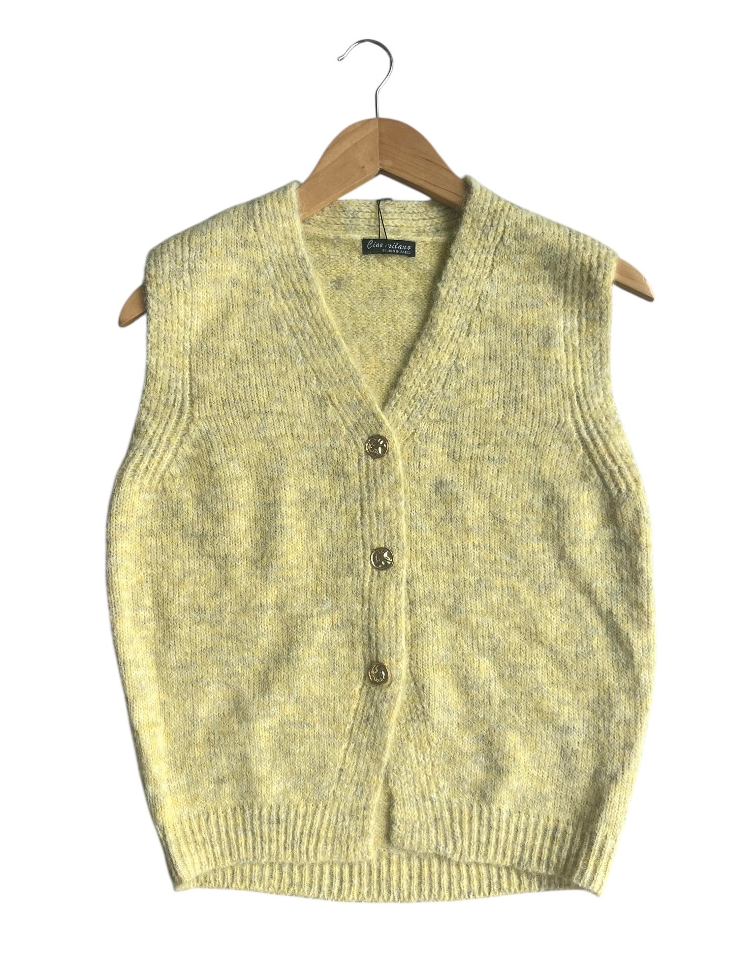 Gilet laine boutons dorés